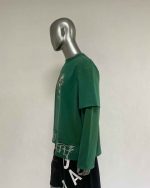 Custom manufacturer 300gsm heavyweight mock neck thick collar embroidery oversized drop shoulder boxy cropped t shirt for men - Image 2
