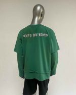 Custom manufacturer 300gsm heavyweight mock neck thick collar embroidery oversized drop shoulder boxy cropped t shirt for men - Image 4