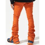 Custom Men Flare Jeans Streetwear Buttons Bottom Pants Fashion Slim Fit Stacked Jeans With Side Button Men’s - Image 2