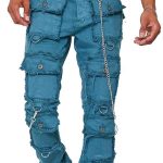 WORK OUT custom style fashion stacked jeans men - Image 3