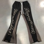 Custom Print Logo High Quality Heavyweight French Terry Jogger Stacked Track Pants Drawstring Trousers Stacked Flare Sweatpants