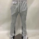 Custom Puff Print Logo Streetwear Stacked Jogger Patchwork Graffiti Paint Splatter Elastic Flare Sweatpants