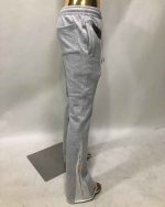 Custom Puff Print Logo Streetwear Stacked Jogger Patchwork Graffiti Paint Splatter Elastic Flare Sweatpants - Image 4