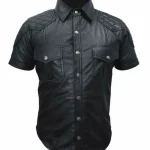 Men's Hot Police Uniform Sheep Leather Shirt
