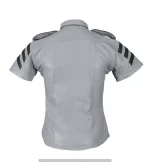 Men’s Police Uniform Style Short Sleeve T-Shirt in Real Sheep Leather - Image 3